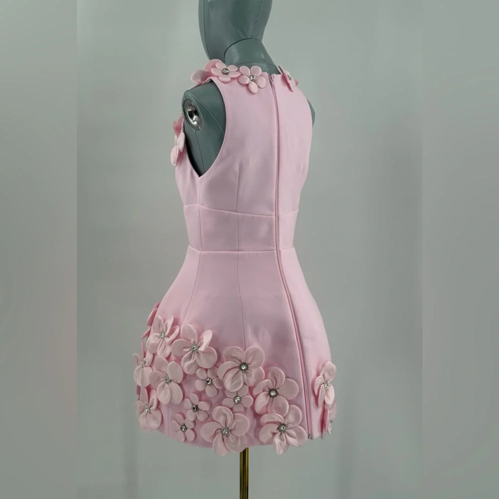 🆕 BRONX & BANCO 🧿 NWOT Estelle Floral Mini Dress, Blush Pink - Sz M US 6 - Picture 10 of 17
